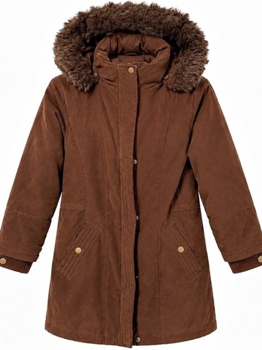 St. John's Bay Brown Hooded Parka Petite Small